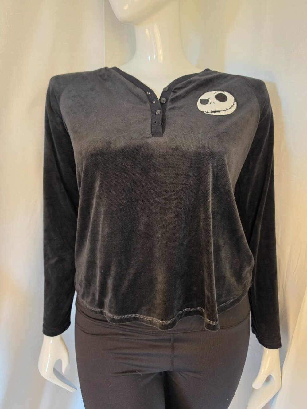 Jack Skellington The Nightmare Before Christmas Black Pullover Size Large